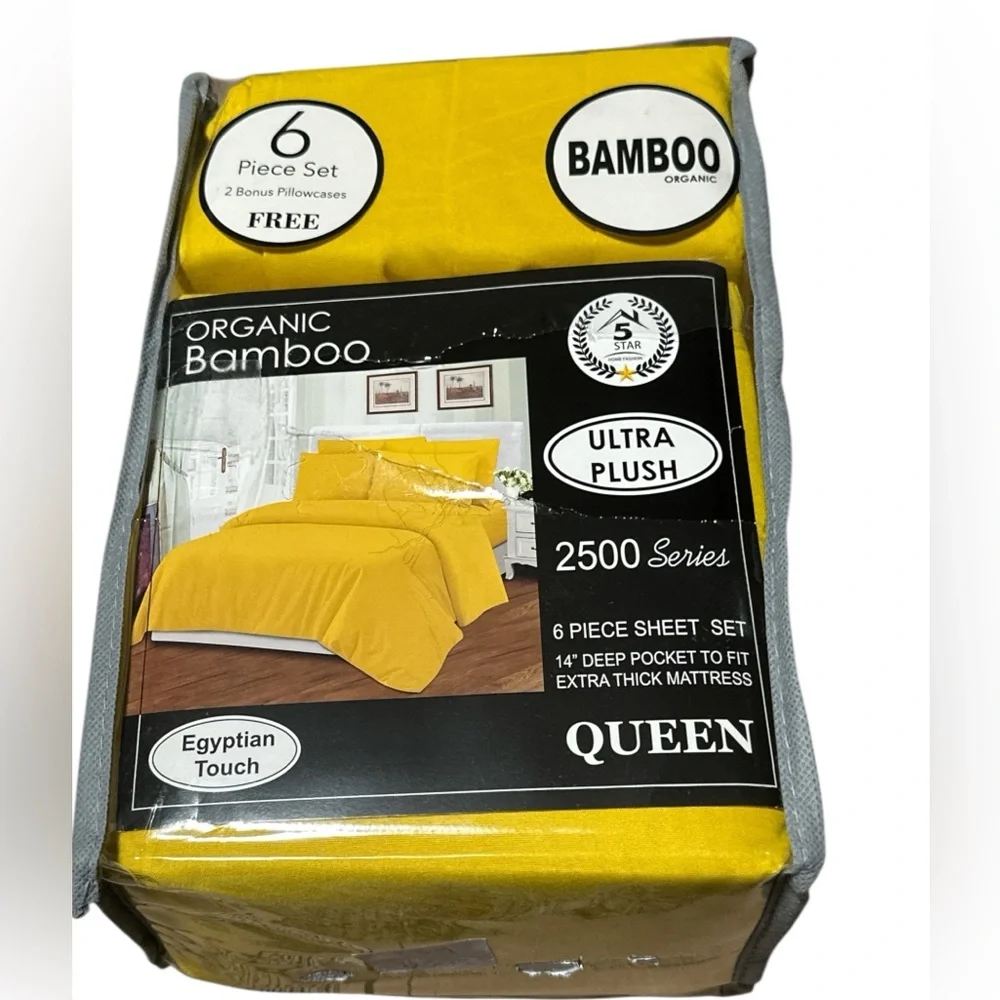 NWT‎ Bamboo Egyptian Touch Deep Pocket 6 Piece Sheet Set